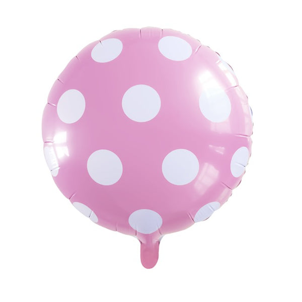 "Pink Polka Dot" Foil Balloon 18" (45cmD) Round Large Dot Baby Pink