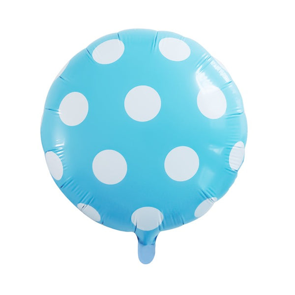 " Polka Dot Baby Blue Balloon" Foil Balloon 18" (45cmD) Round Large Dot Baby Blue Media 1 of 2