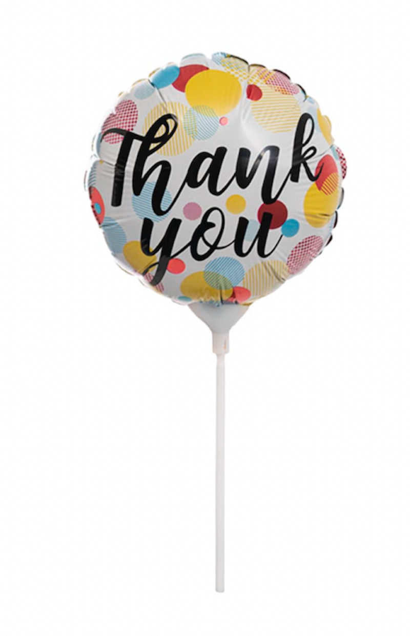 Foil Balloon 9" (22.5cmD) Air Fill Round Thank you